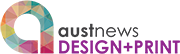 Austnews Design + Print Sticky Logo